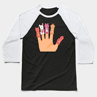 Cute Fingers Puppets Baseball T-Shirt